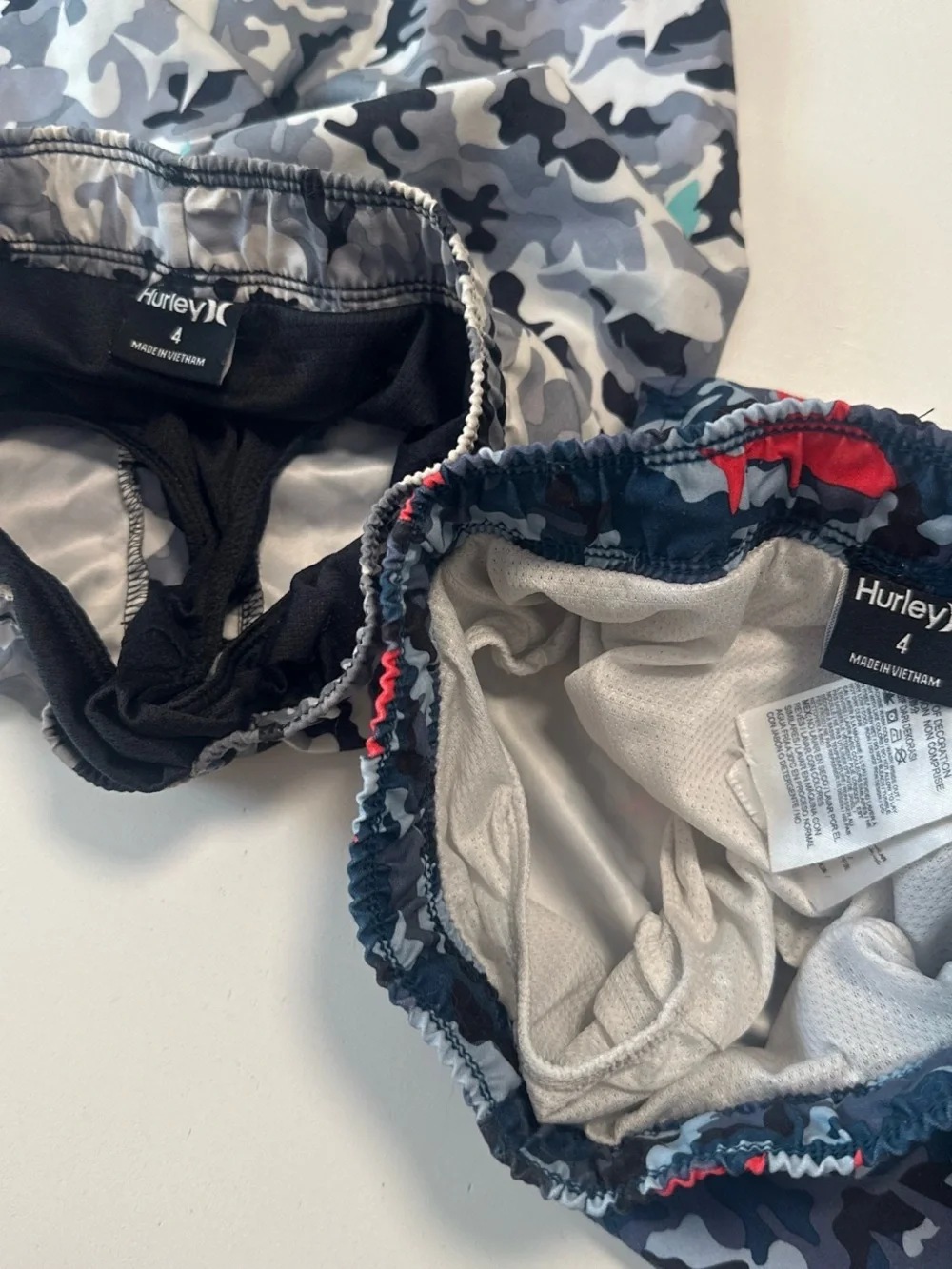 Hurley Boys' 2-Piece swim Sets with Camo Logo - Blue & Cream